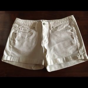 Mission White denim shorts